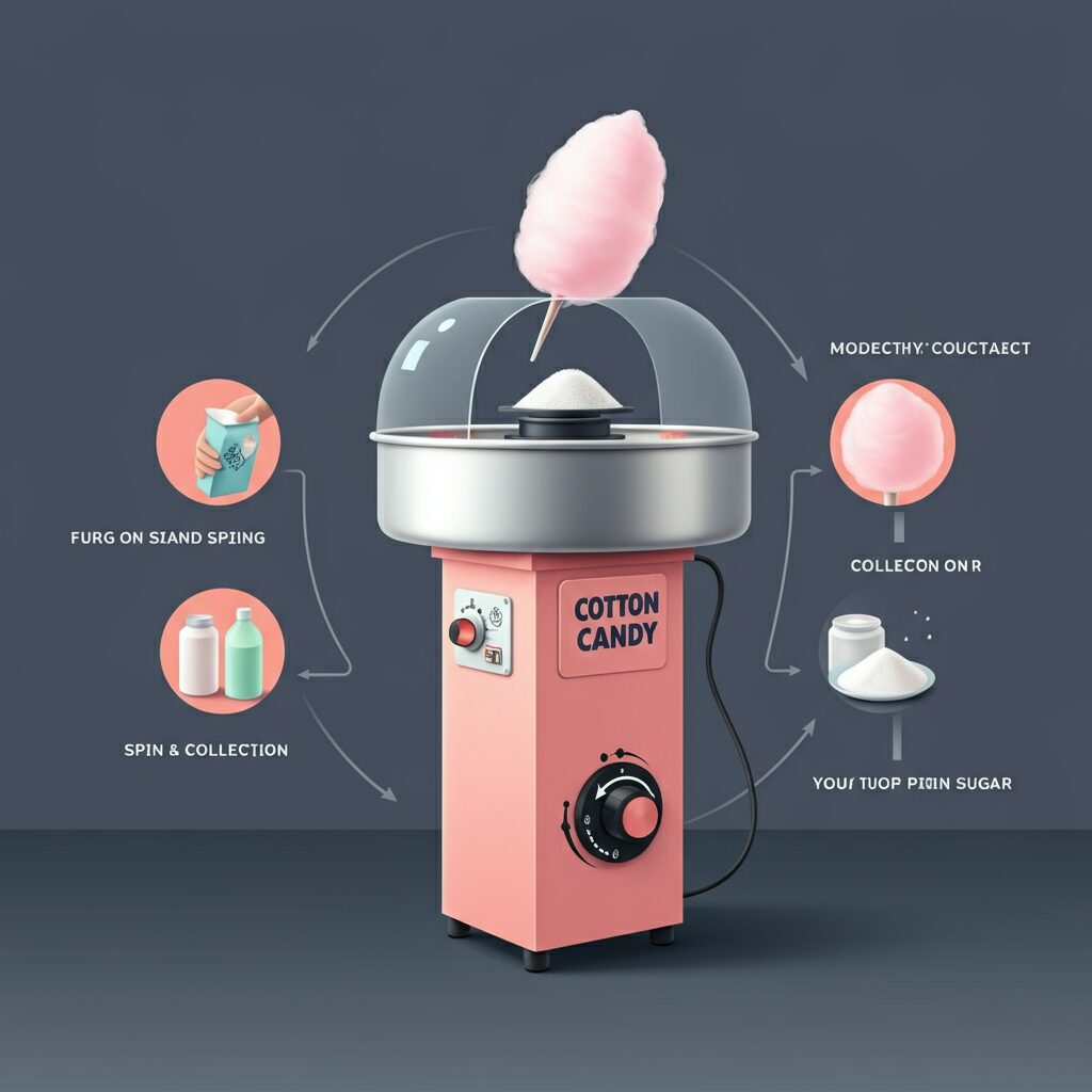 Cotton Candy Machine features
